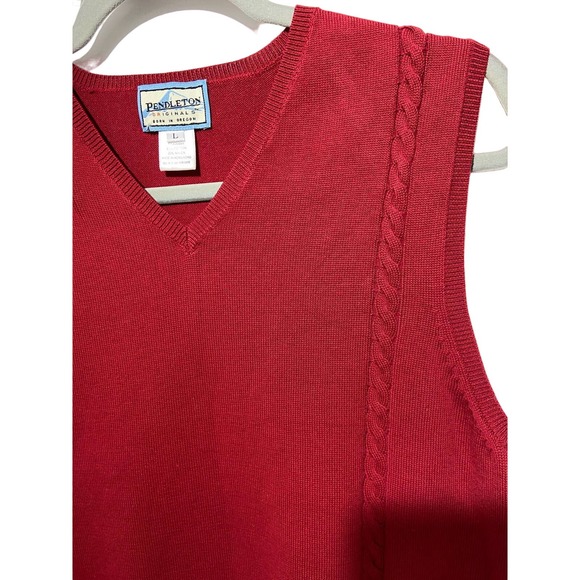 PENDLETON Men's Red Sweater Vest SZ L Mens125 * Pre Owned - Picture 7 of 8